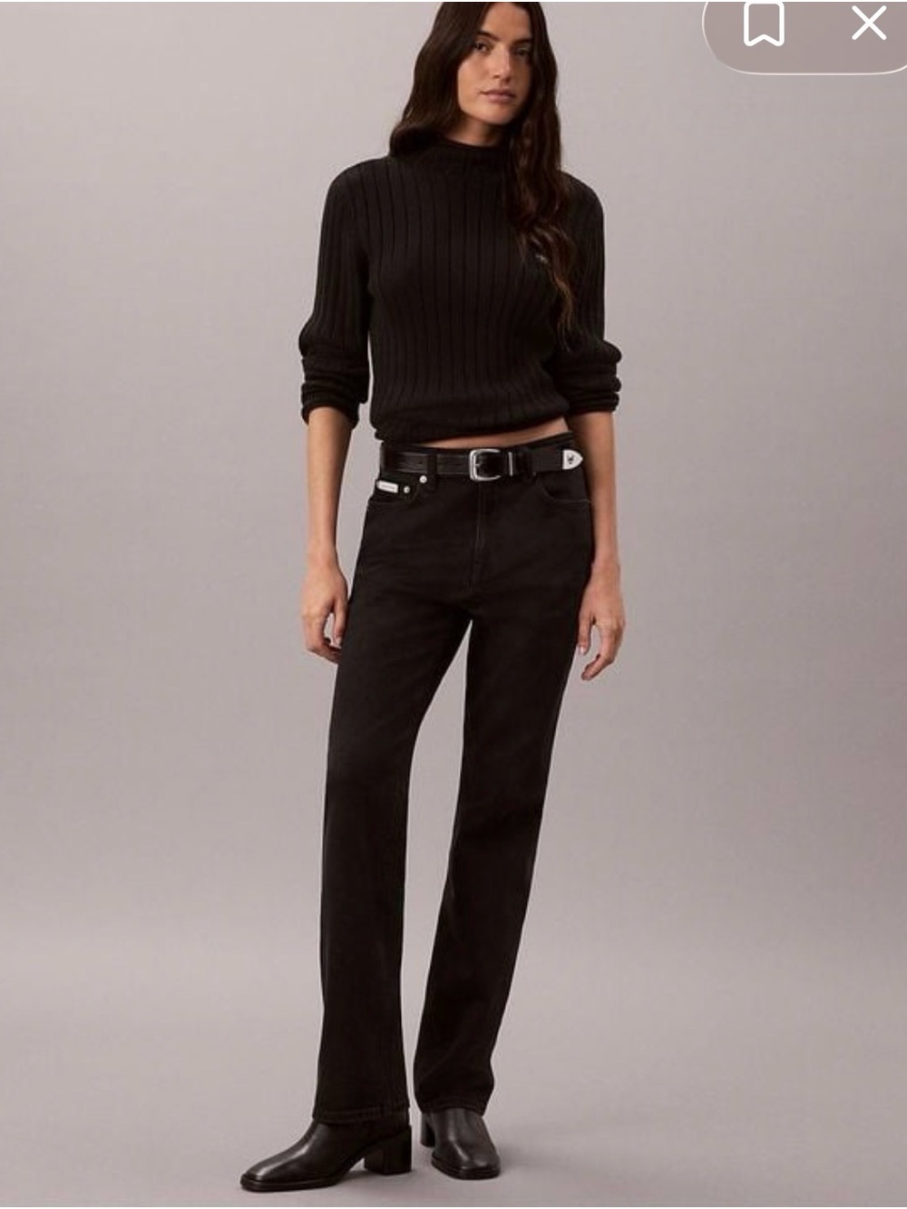 Calvin Klein Jeans Black Straight-Leg Jeans